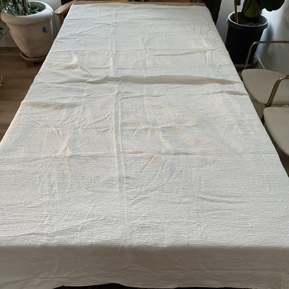 West Elm Matelasse Cream Full Queen Duvet Cover Cotton Blend